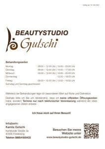 Thumbnail der Preisliste des Beautysalons Gutschi